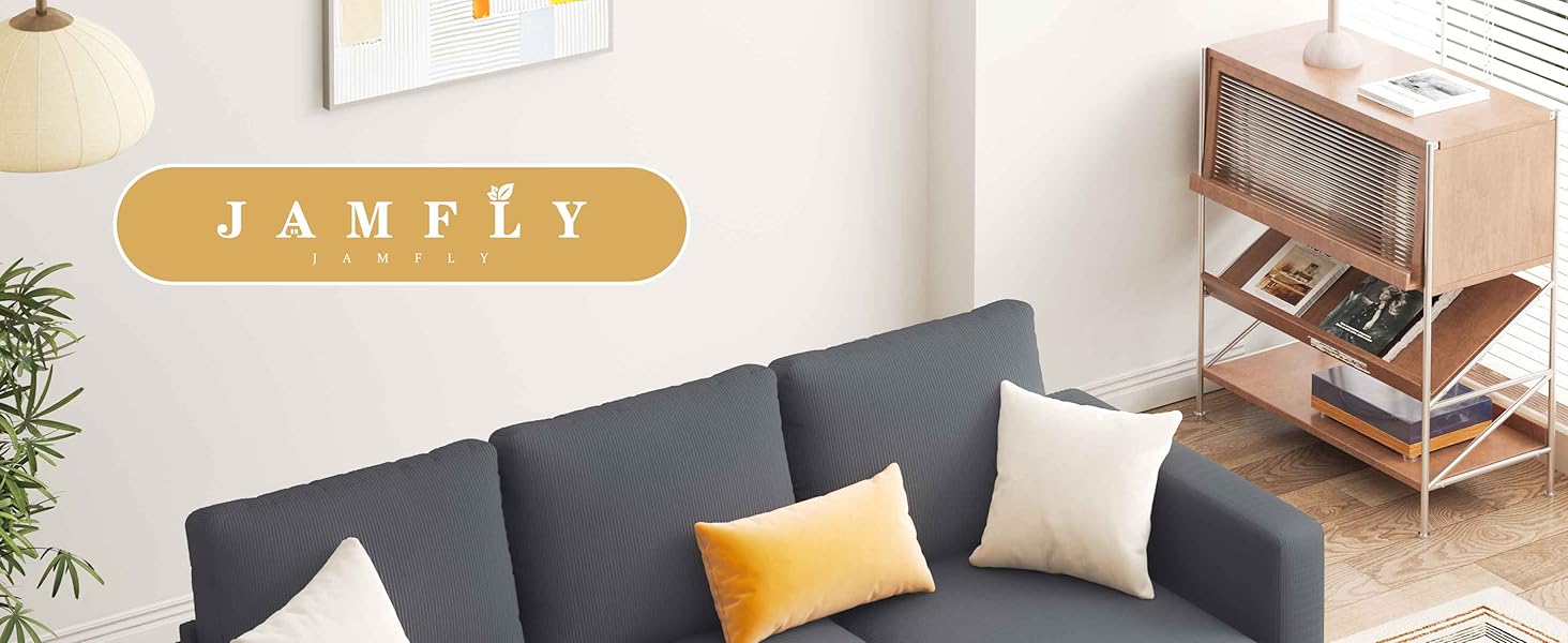 Convertible Sectional Sofa Couch 3 Seat L-Shaped Couch for Small Spaces