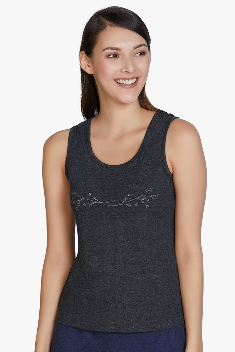  Cotton Blend Sleep Tank Top - Charcoal、mySite、justintrudeaud