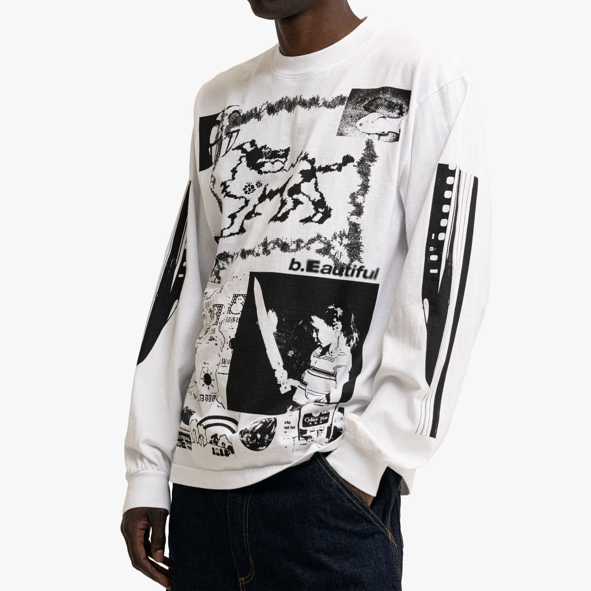  b.Eautiful x kiiro Shinkansen LS Shirt White、mySite、merchandisen