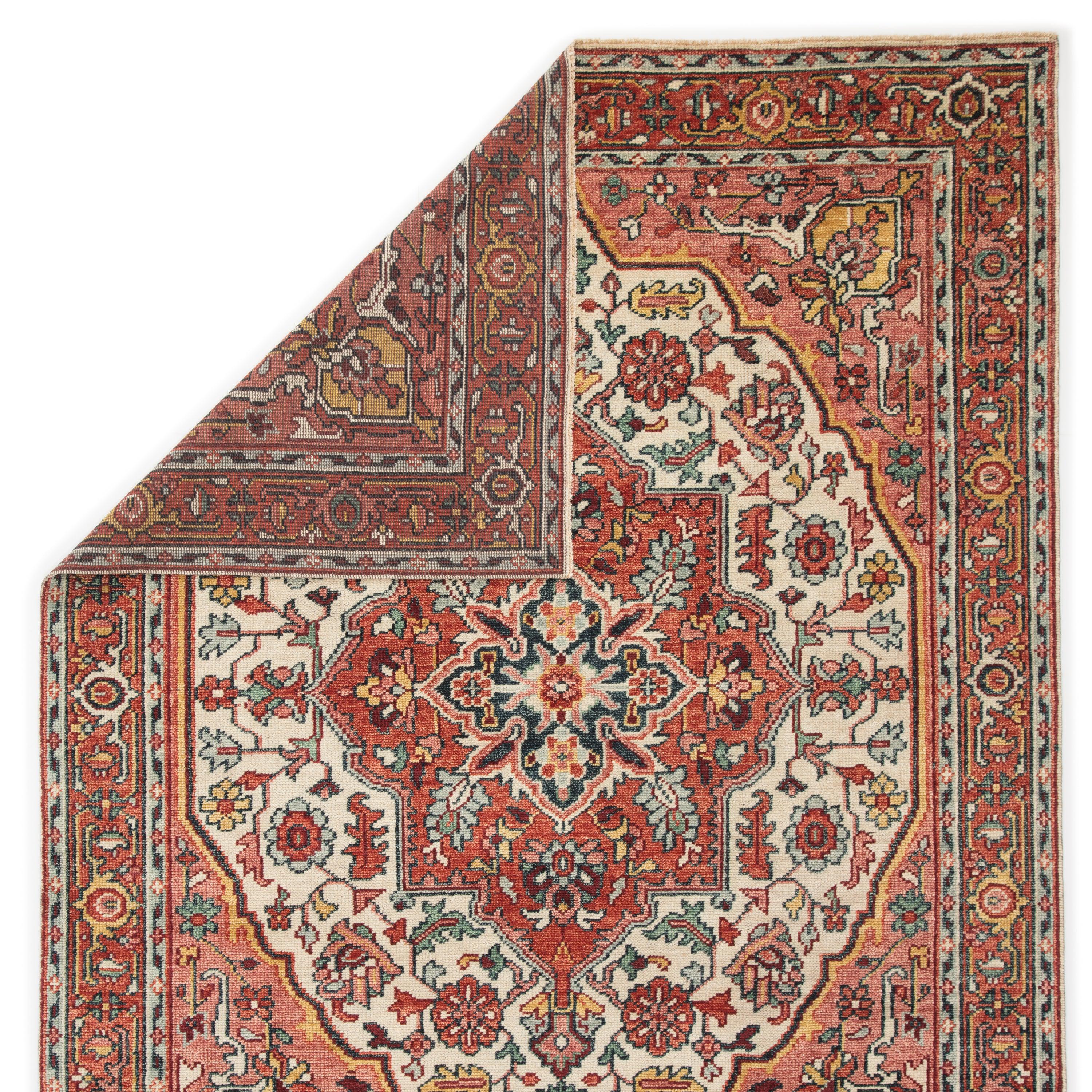 Tavola Hand-Knotted Medallion Pink Multicolor Area Rug、mySite、gigharbornorthrealestate