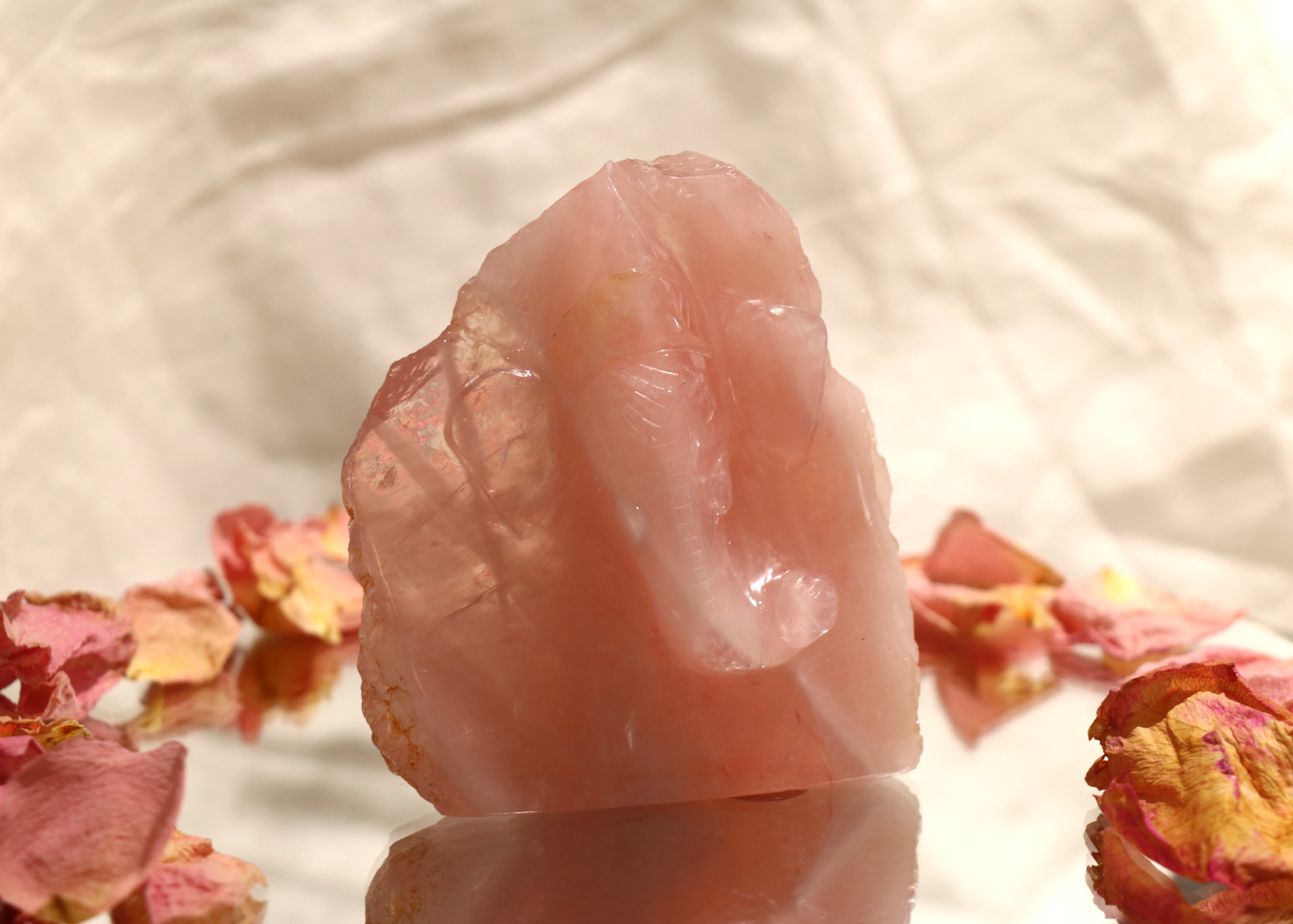 Ganesha Statue - Rose Quartz (Mini, 9cm)、mySite、topwebapps