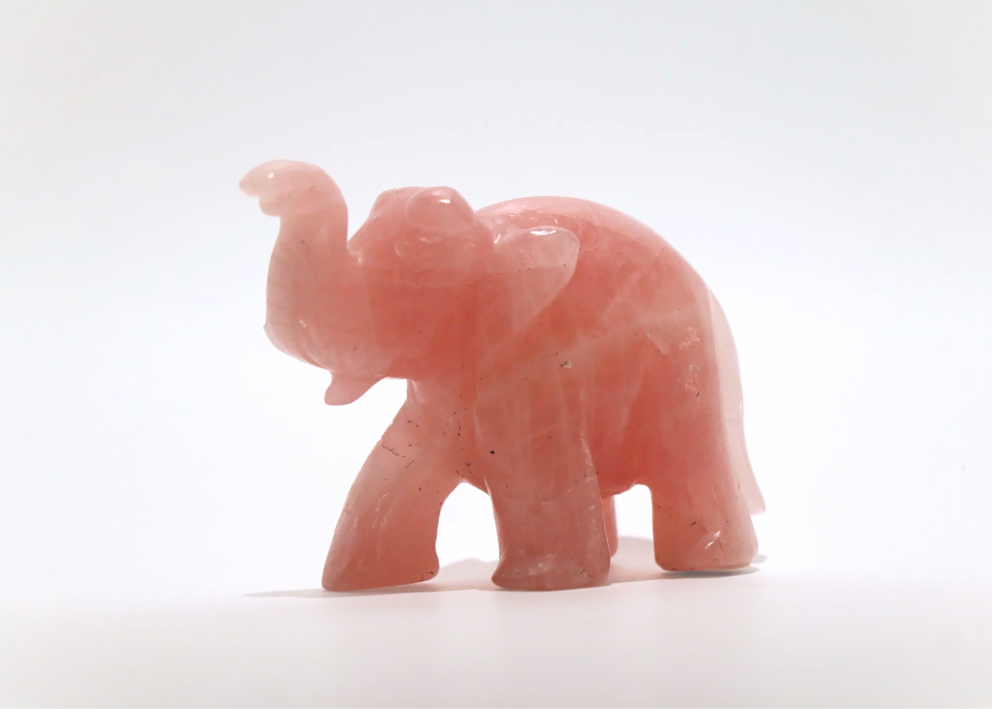 Rose Quartz Elephant - 7cm、mySite、topwebapps