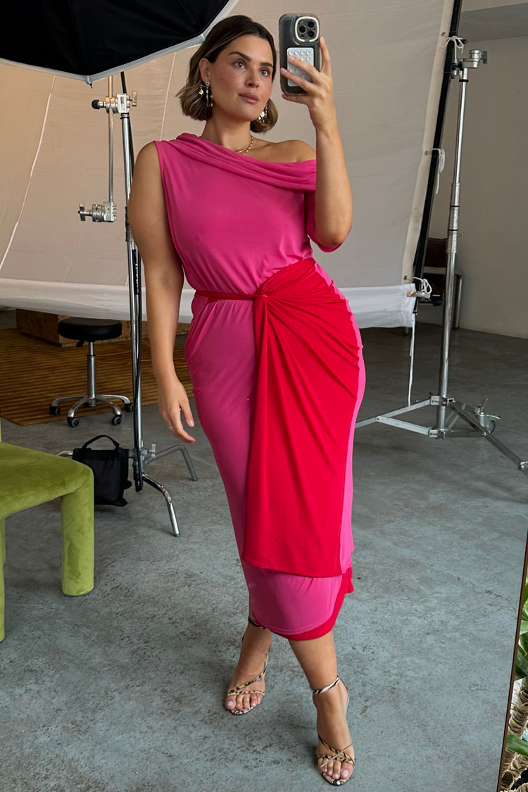 Pink and Red Ella Wrap Dress、mySite、solidvoid