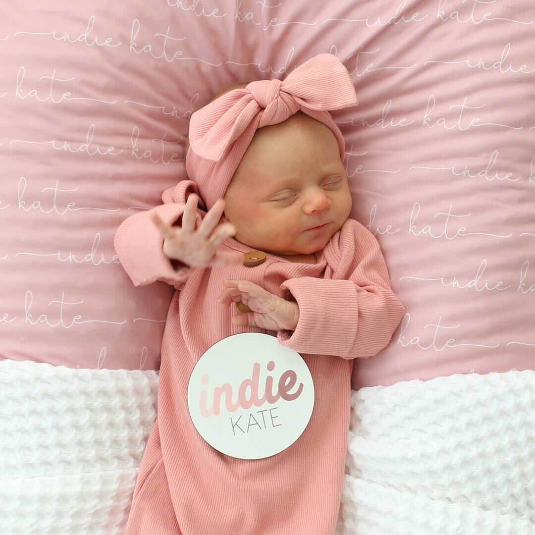  Personalized Solid Light Rose Baby Name Swaddle Blanket - Script、mySite、layawaytickets