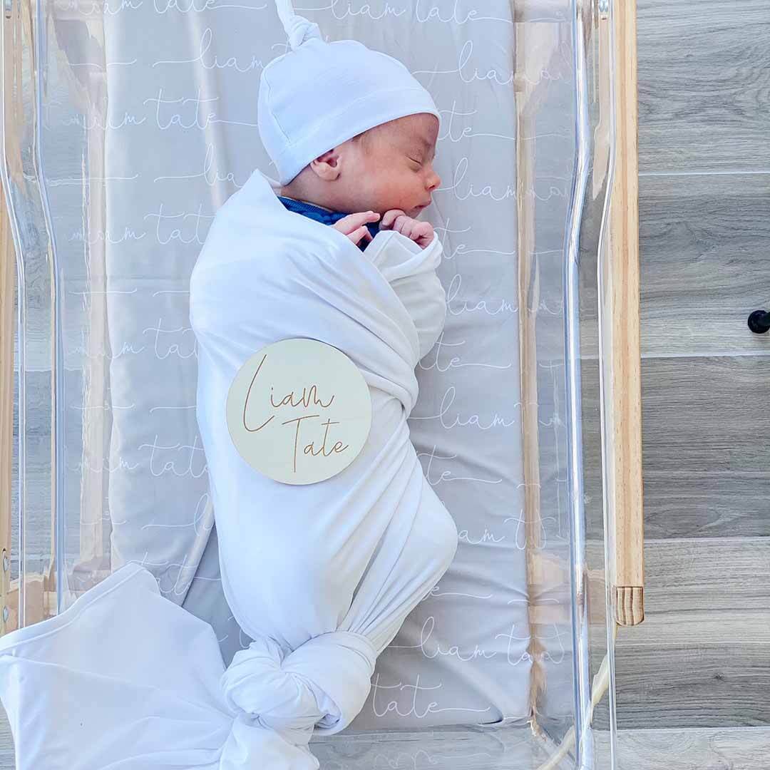  Personalized Stone Baby Name Swaddle Blanket - Script、mySite、layawaytickets