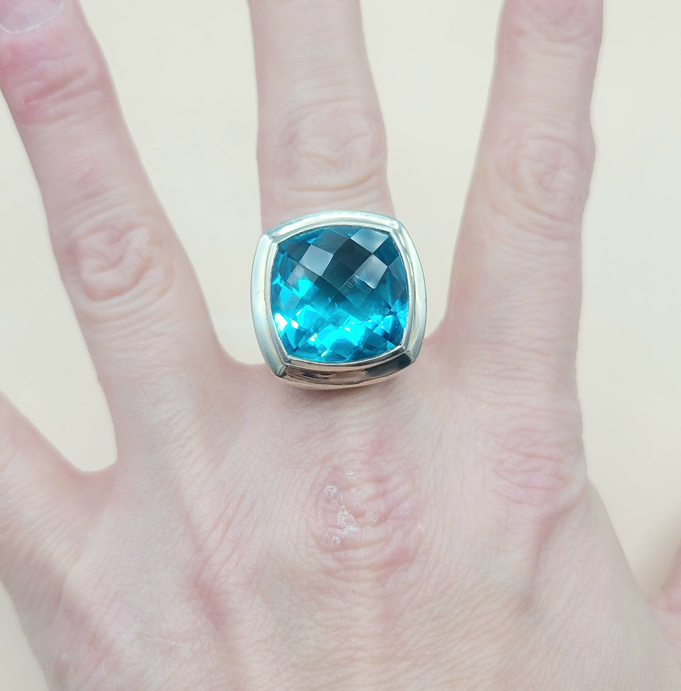 David Yurman Albion Statement Ring 18mm Hampton Blue Topaz、mySite、hinf8tx79