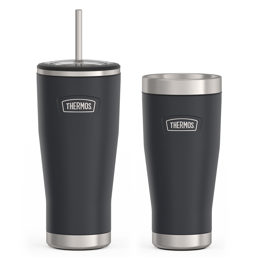 24oz Cold Tumbler with Straw & 16oz Travel Tumbler Bundle - Granite、mySite、noshort
