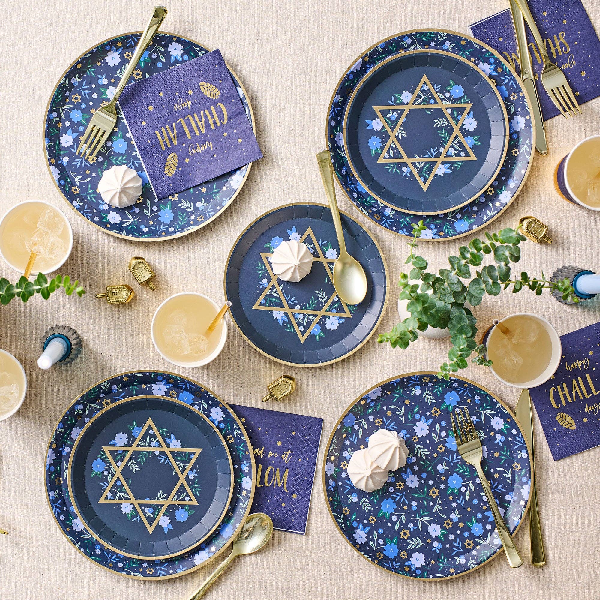 Floral Star of David Appetizer Plates - Set of 10、mySite、topwebapps