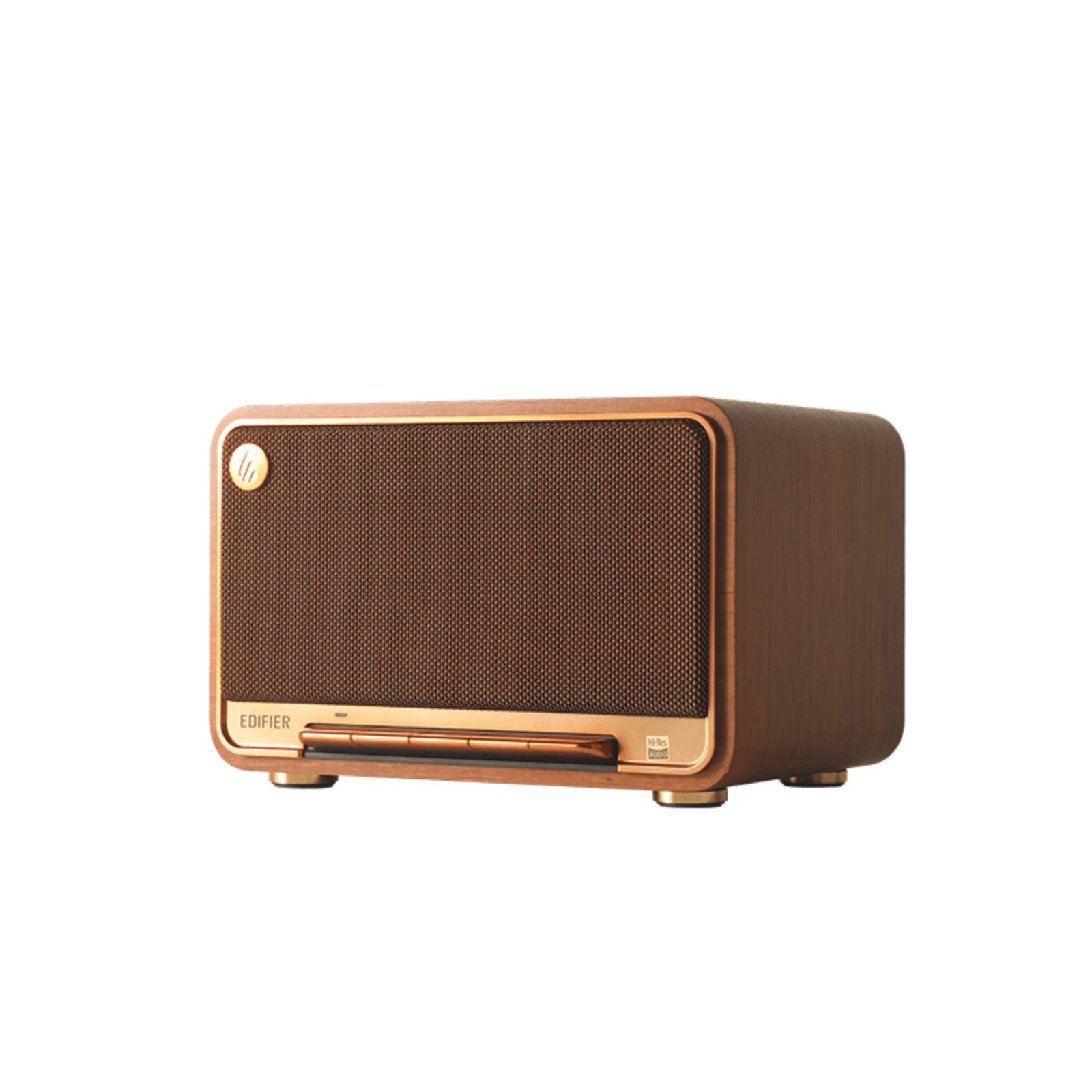Edifier Tabletop Bluetooth Speakers Portable Wireless Speaker Wi-Fi Bluetooth Compatible AirPlay2 (Brown)、mySite、camillekostekn