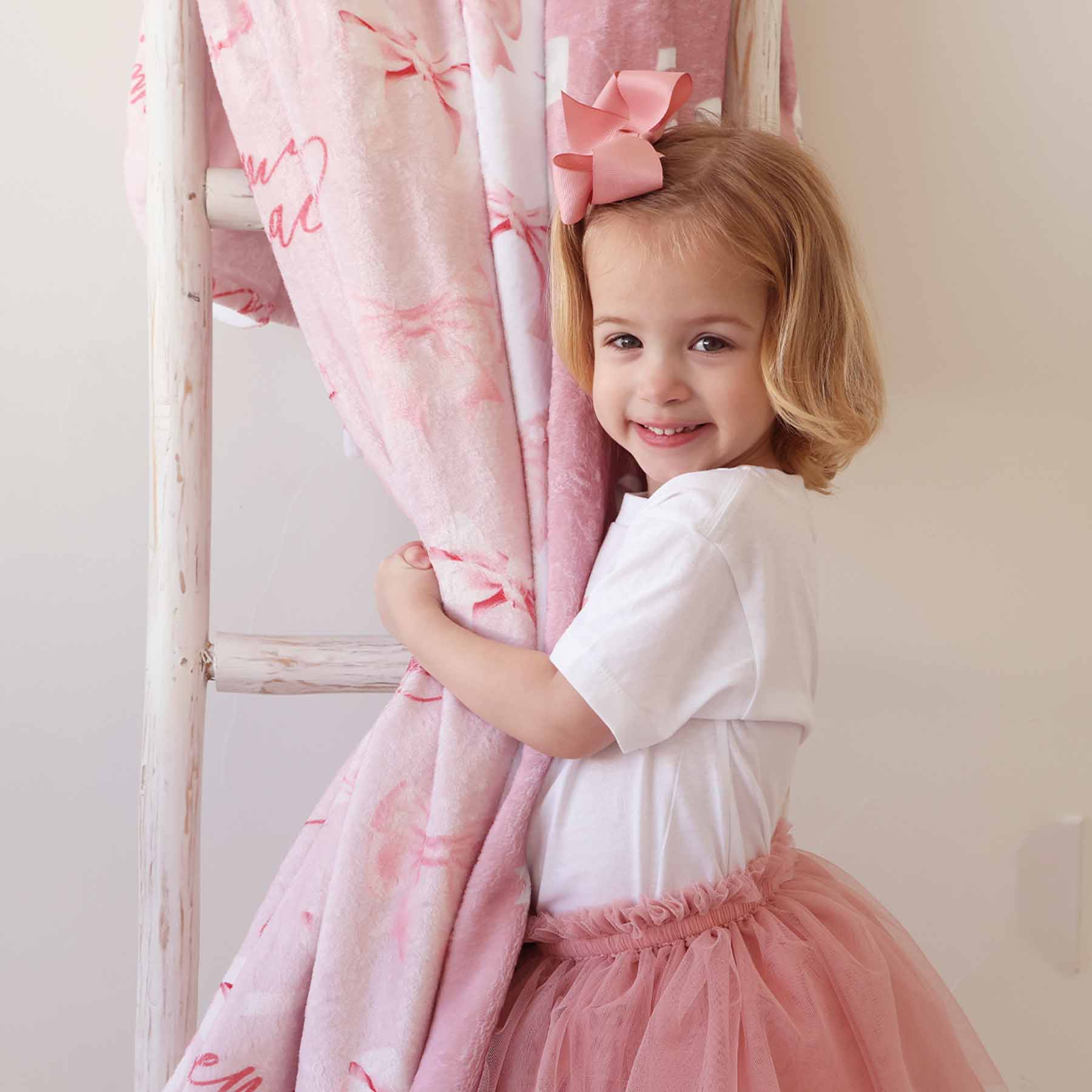  Bow Personalized Kids Blanket、mySite、layawaytickets