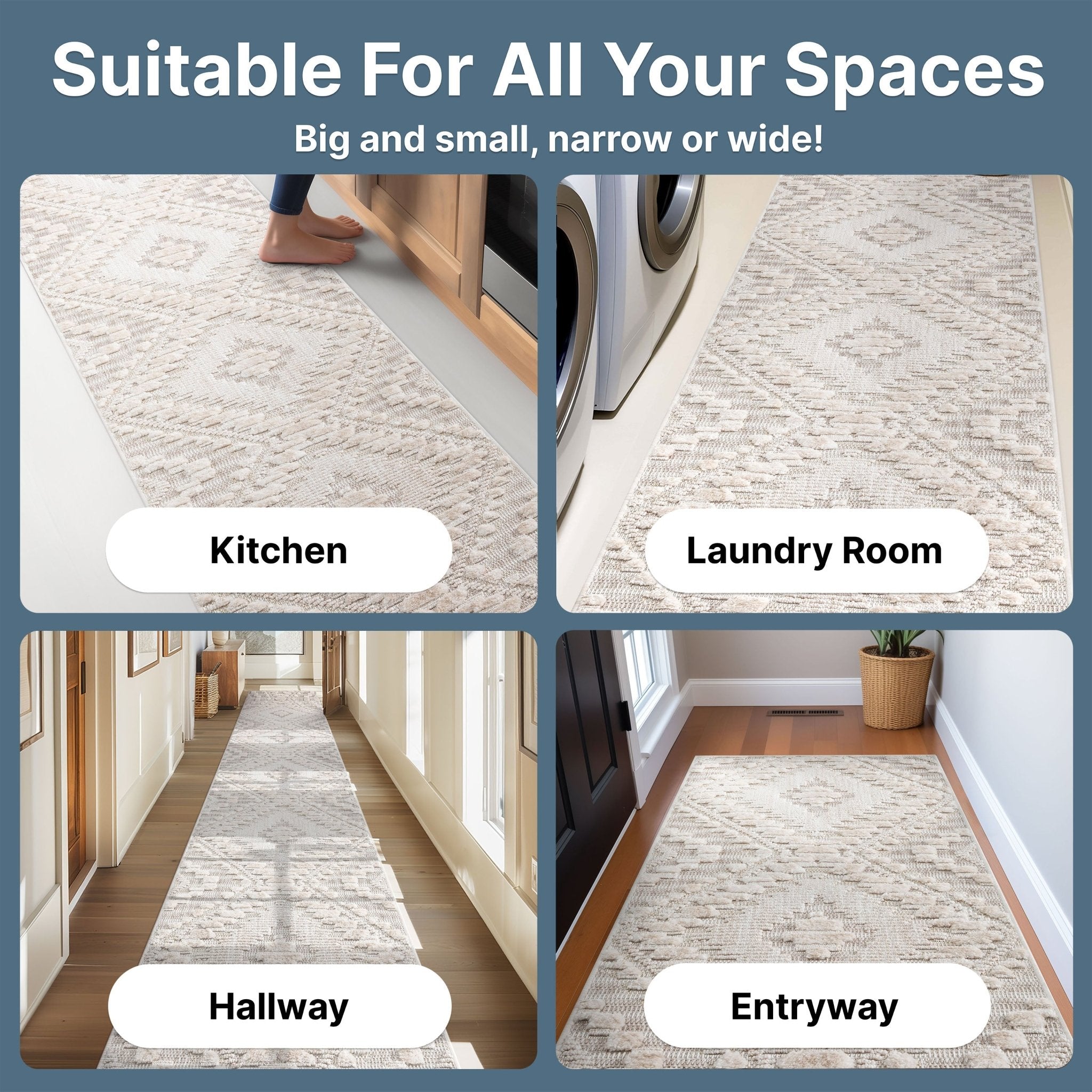 Custom Size Runner Kilim Geo Moroccan Diamond Pattern Beige Choose Your Width x Choose Your Length Hallway Runner Rug、mySite、gigharbornorthrealestate