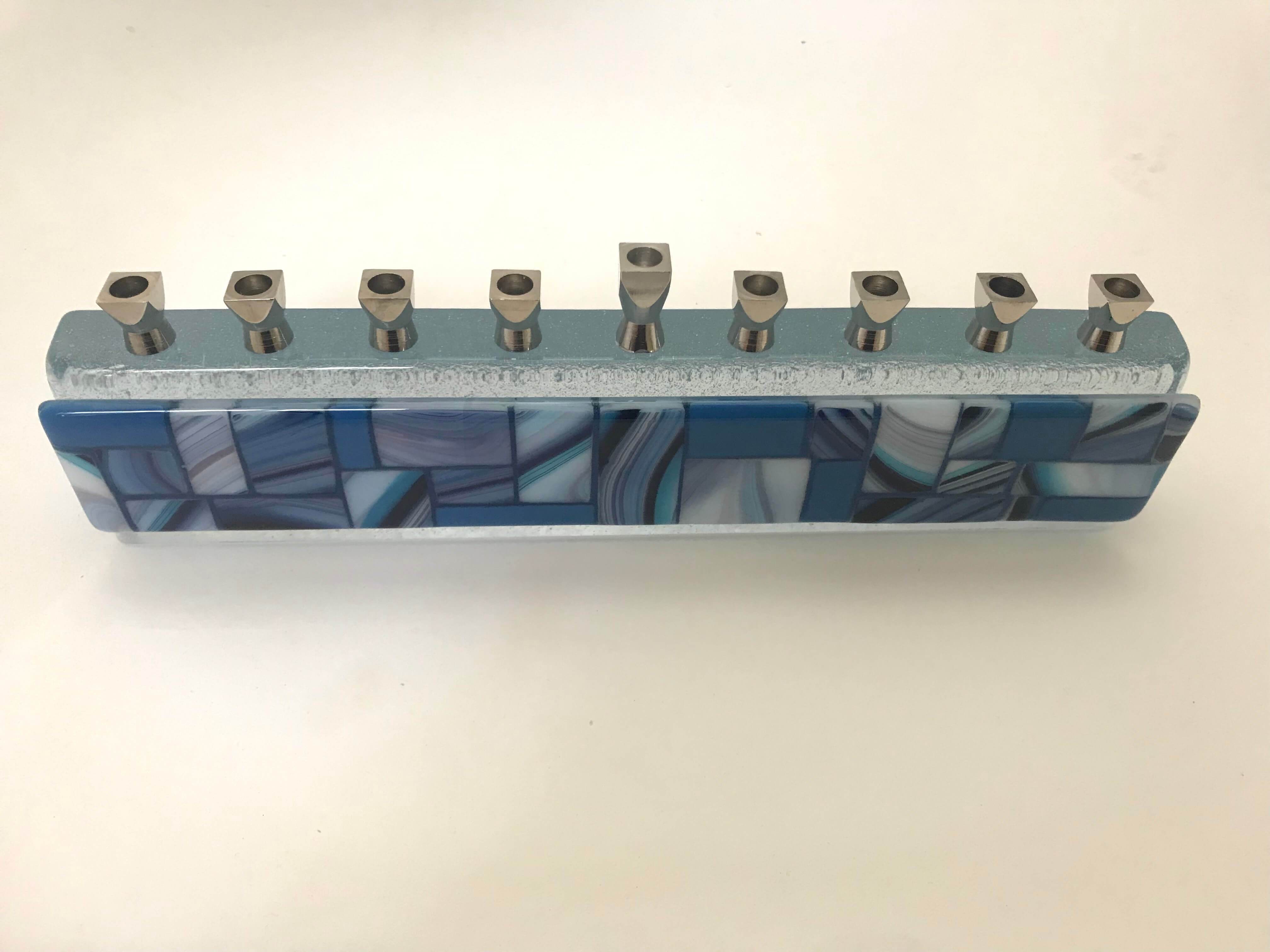 Shades of Blue Handmade Glass Menorah、mySite、topwebapps
