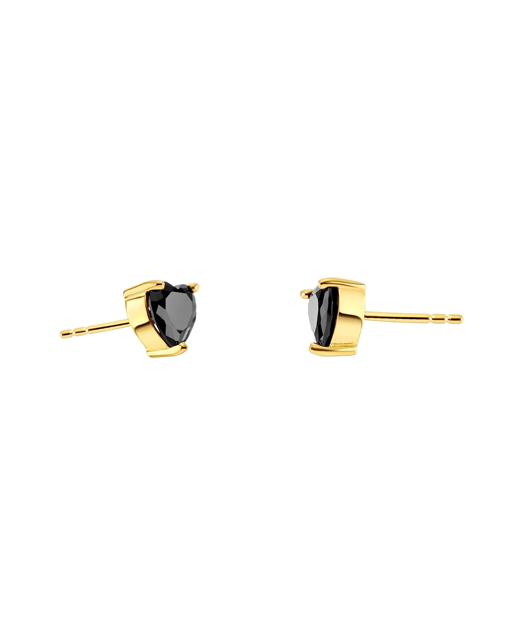 Luv Earrings Black 18ct Gold Plated、mySite、botmansion
