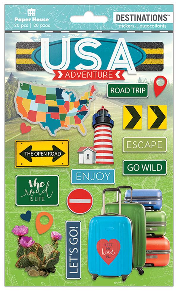  Scrapbook Stickers - 3D Discover USA Stickers、mySite、ghnorth