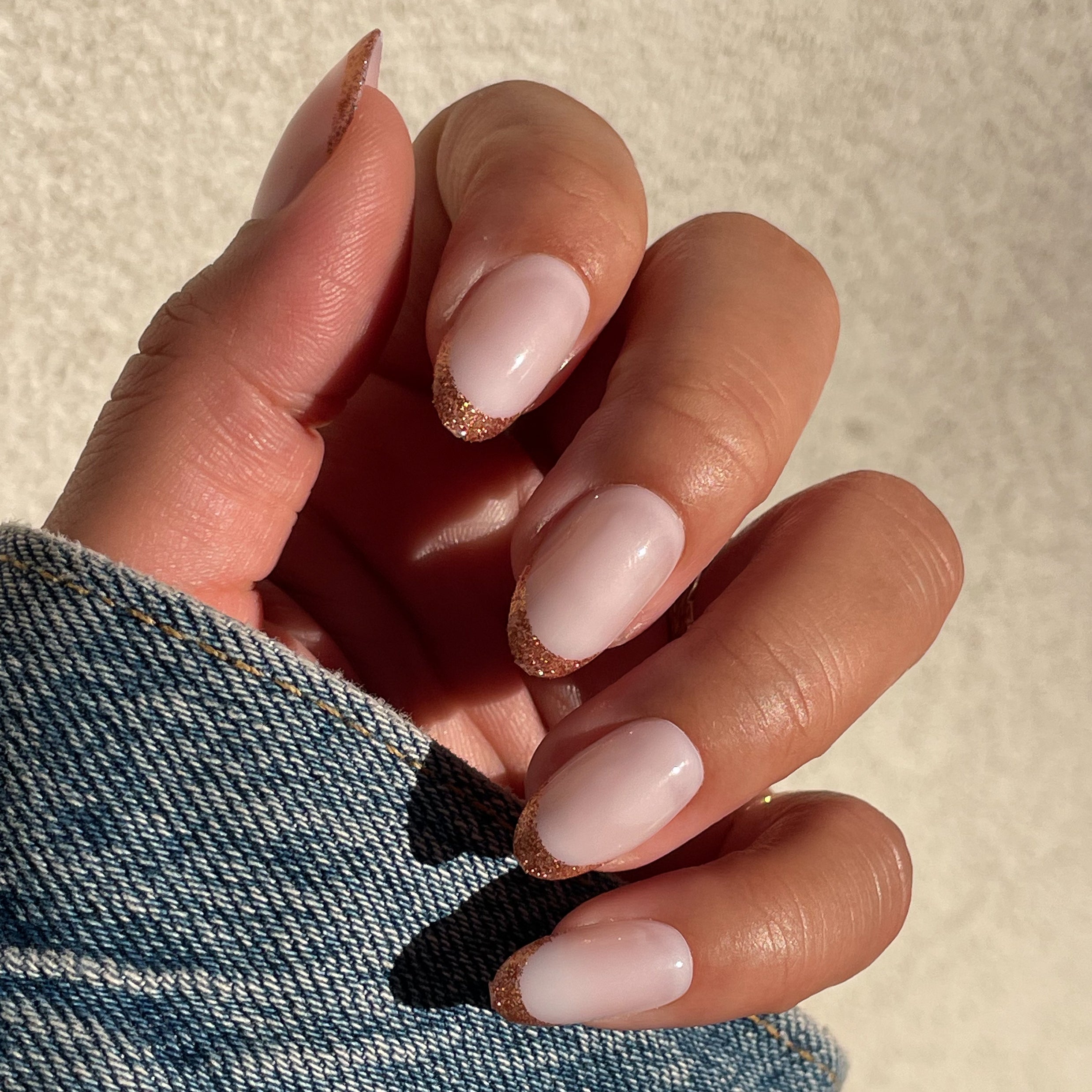 Rose Glitter French | Oval | Medium、mySite、solidvoid