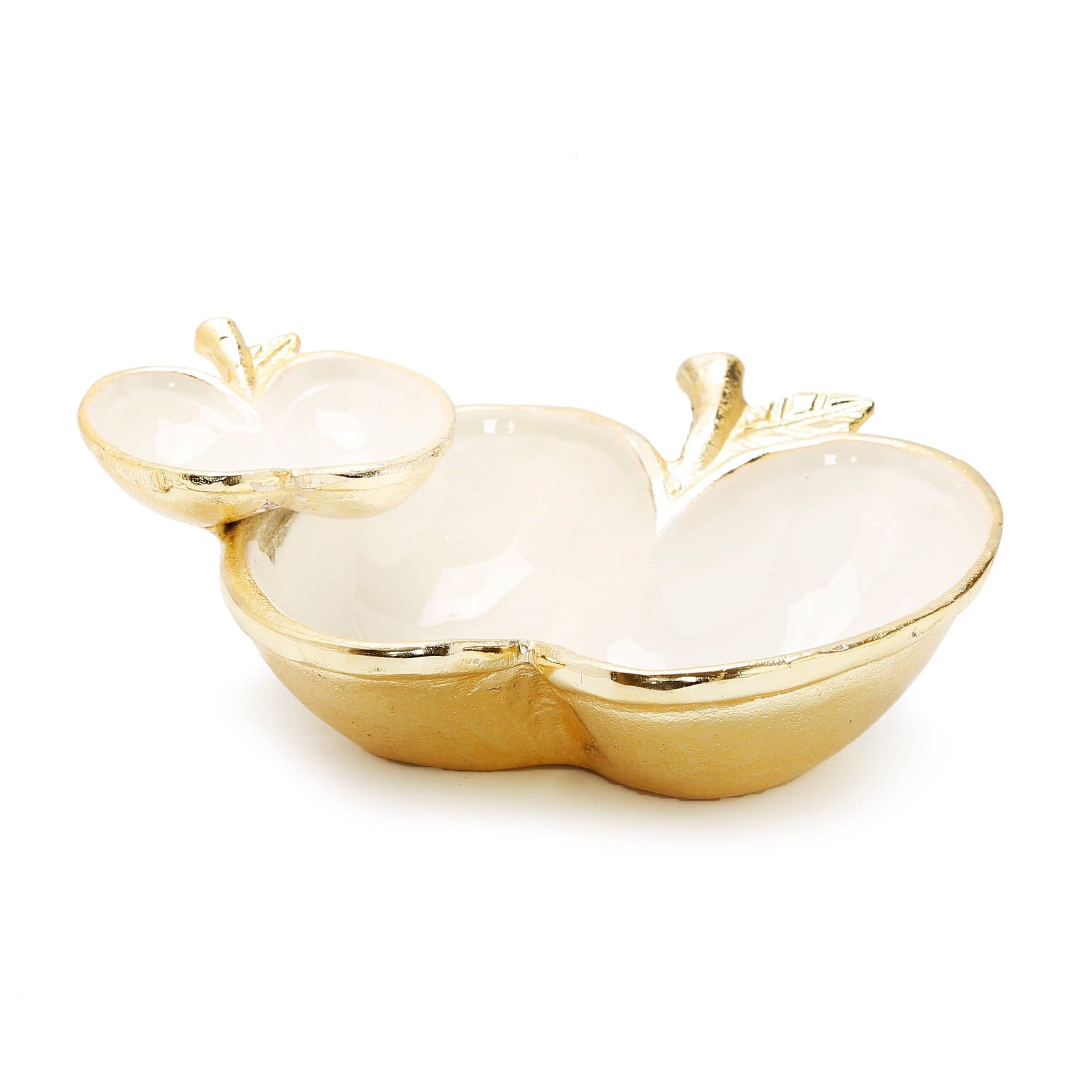 White and Gold Two Apple Dish、mySite、topwebapps
