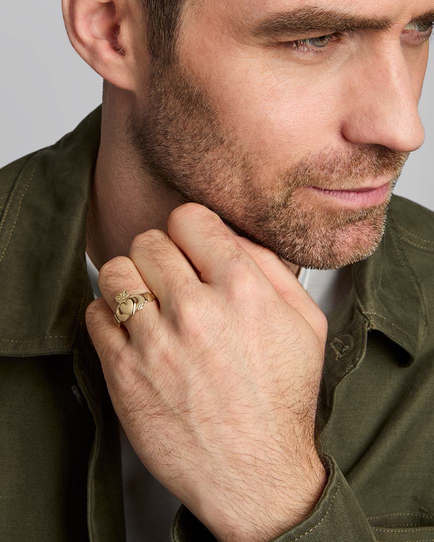  10K Gold Gents Claddagh Ring