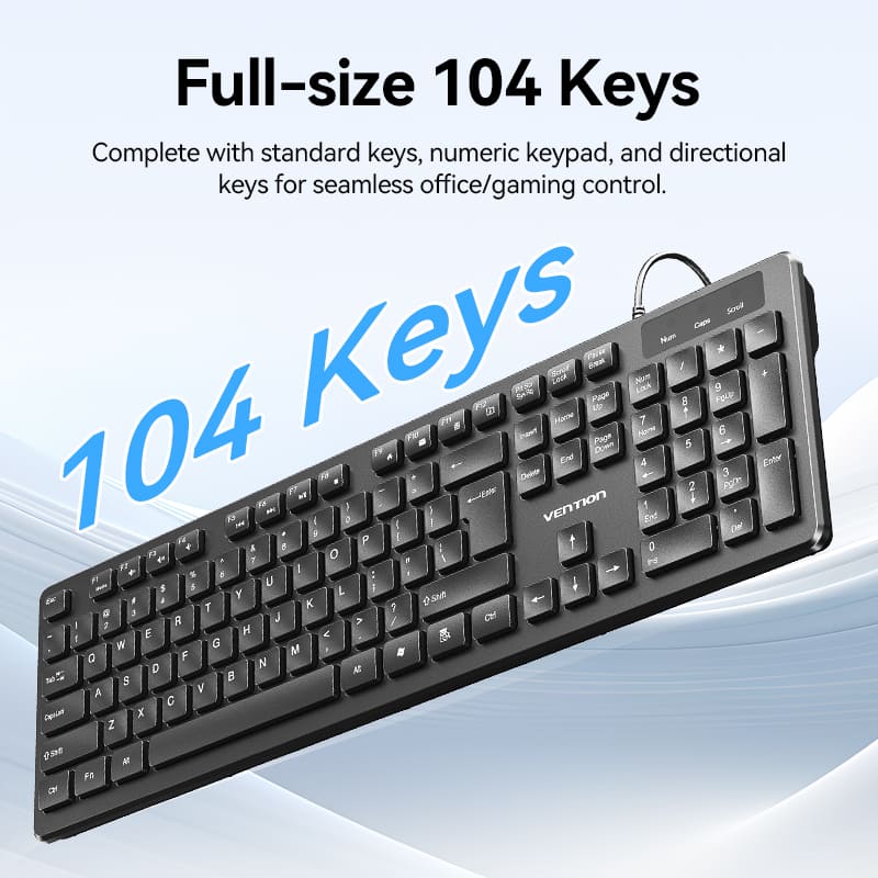 Vention USB Wired Full-Sized Keyboard and Mouse Combo Black Slim Type - US English Layout、mySite、fannypackpong