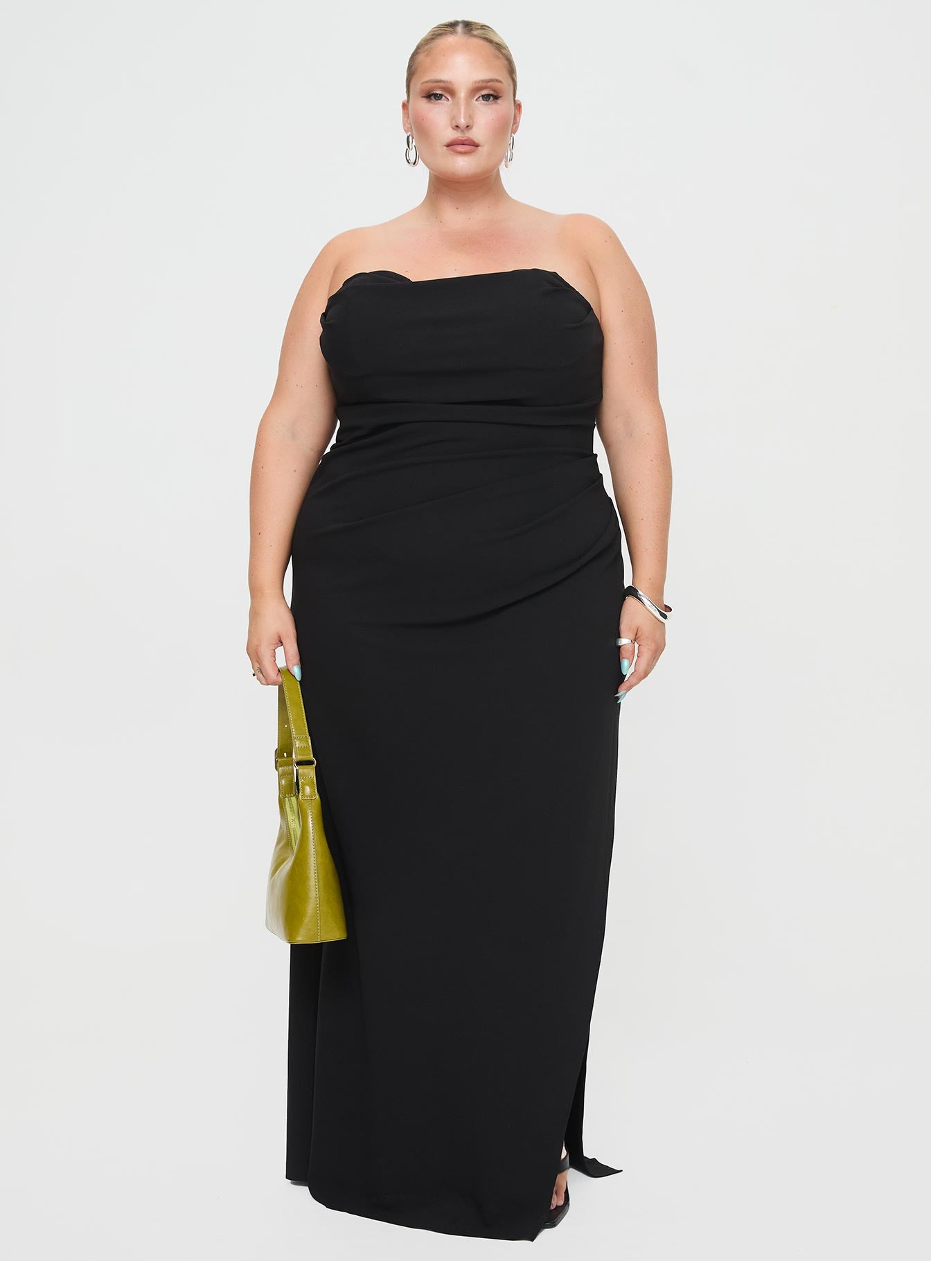 Ferri Strapless Maxi Dress Black Curve、mySite、solidvoid