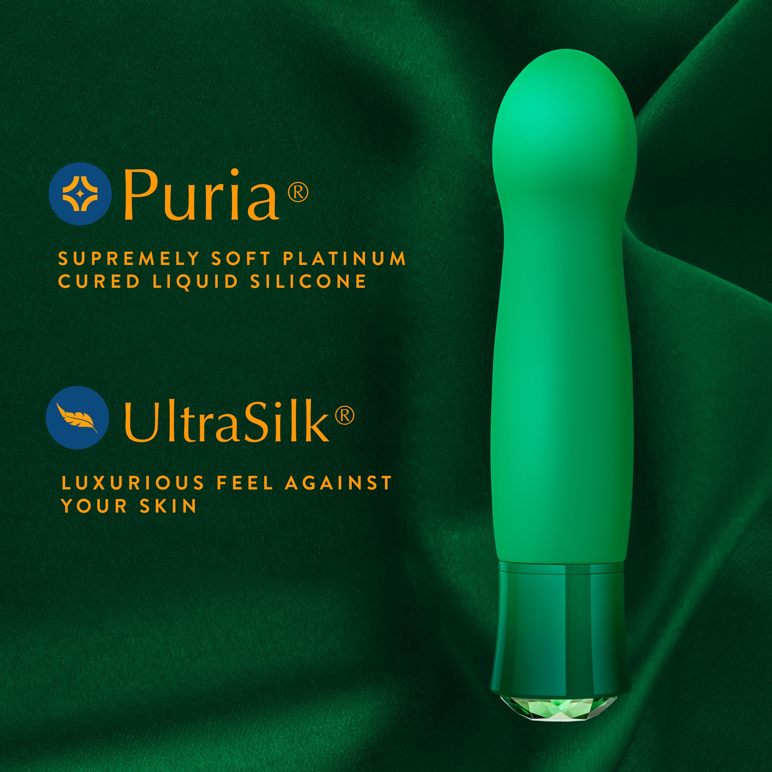 Oh My Gem By Blush® | Enchanting: 5.5 Inch Warming G Spot Stimulation Vibrator in Emerald with Powerful RumboTech™ Technology、mySite、bottomscart