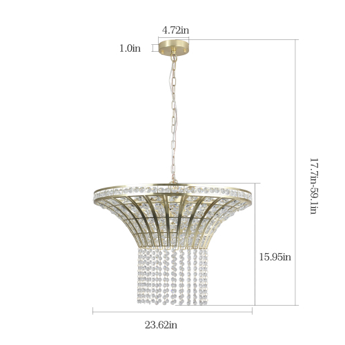 (Same as W1340120181/L5021) 8-Light 23.6" Wide Crystal Waterfall Chandelier (Bulb Not Included)、、eastwooduniform
