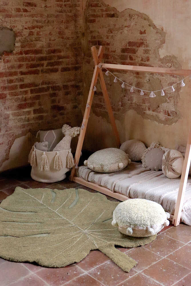 WASHABLE COTTON RUG MONSTERA OLIVE、mySite、gigharbornorthrealestate