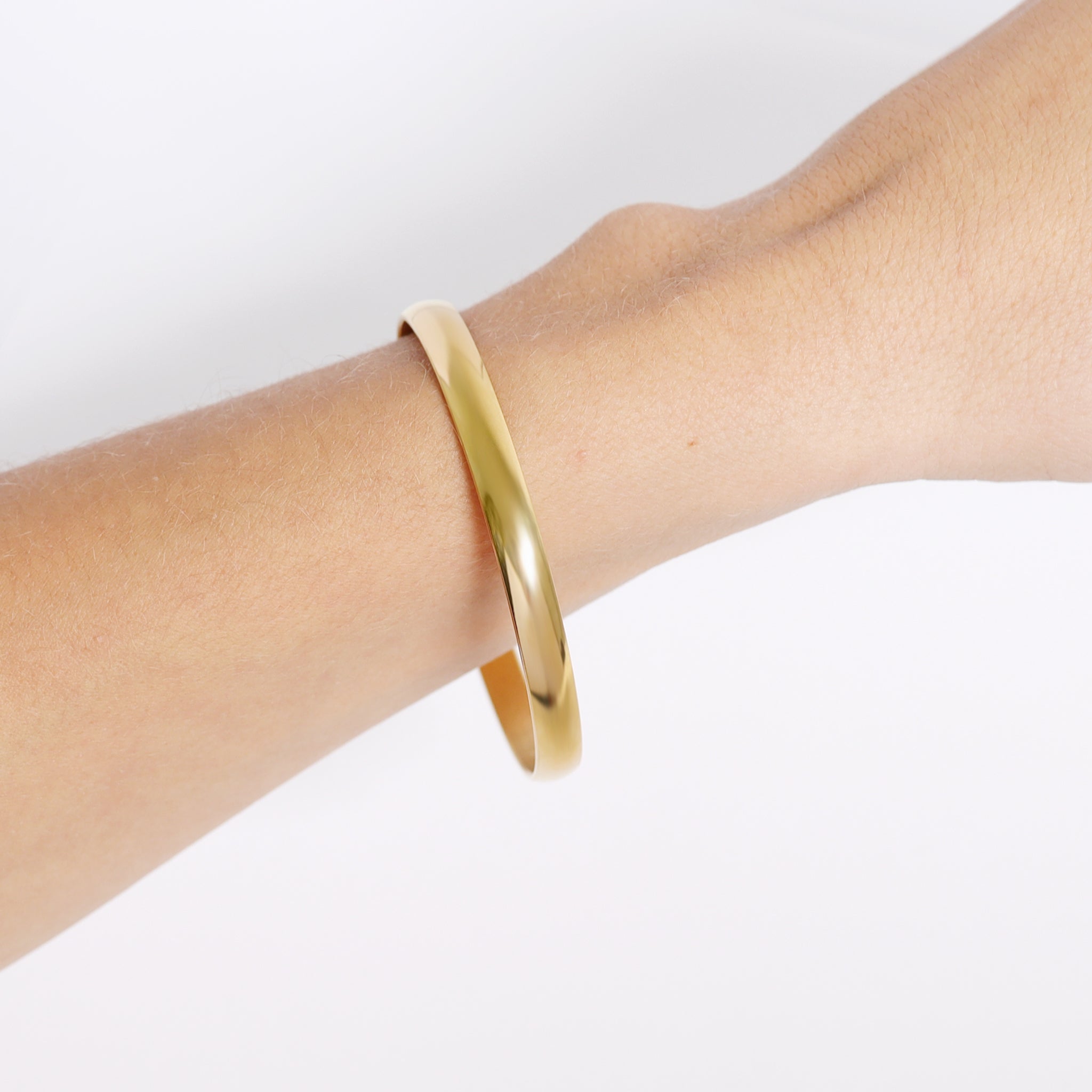 18K Gold PVD Coated Engravable Stainless Steel Bangle / BRJ9007、mySite、dreamappss