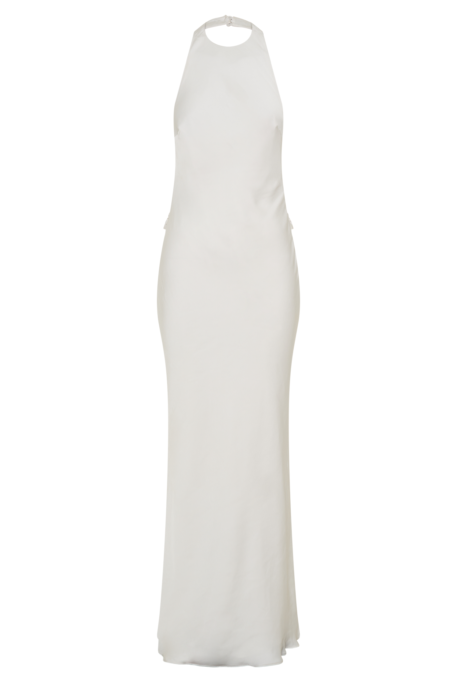 Rinna Satin Halter Maxi Dress - Ivory、mySite、solidvoid