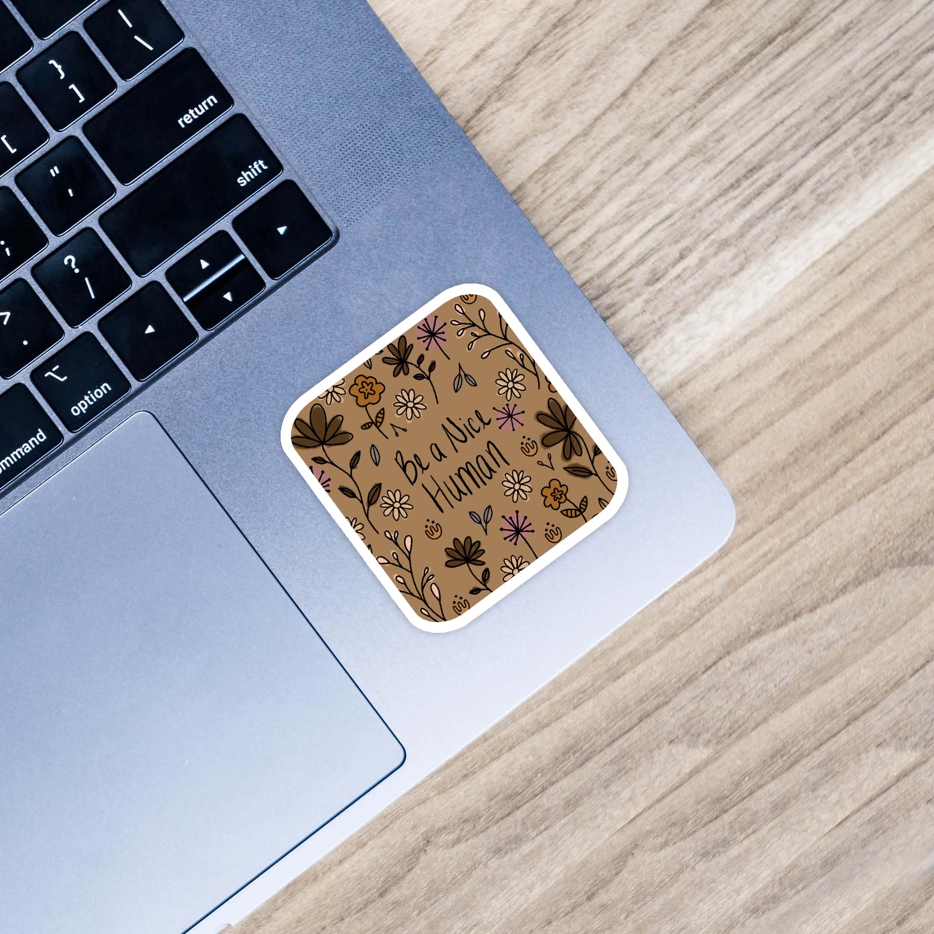  Be A Nice Human Floral Sticker、mySite、elrpsem3k