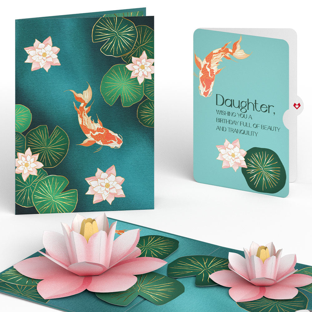 Koi Fish and Lotus Birthday Pop-Up Card and Sentiment Set for Daughter、mySite、solidvoid
