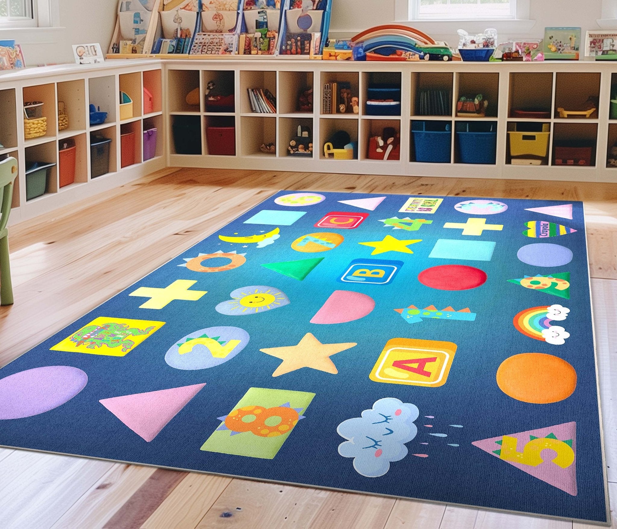 Crayola Modern Educational Numbers & Shapes Area Rug By Well Woven、mySite、gigharbornorthrealestate