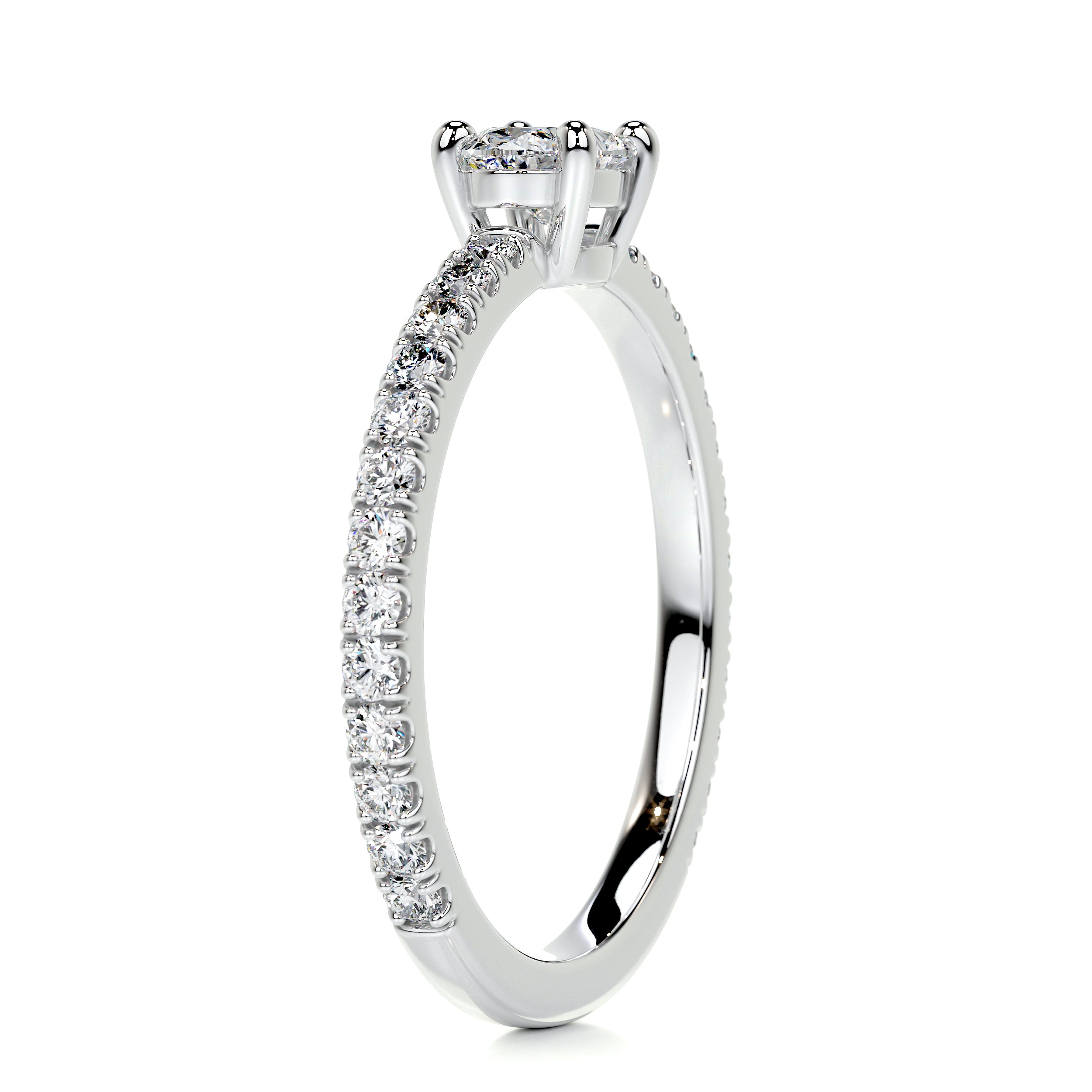 Chloe Oval Stacking Ring (0.55 Carat) -14K White Gold、mySite、hinf8tx79