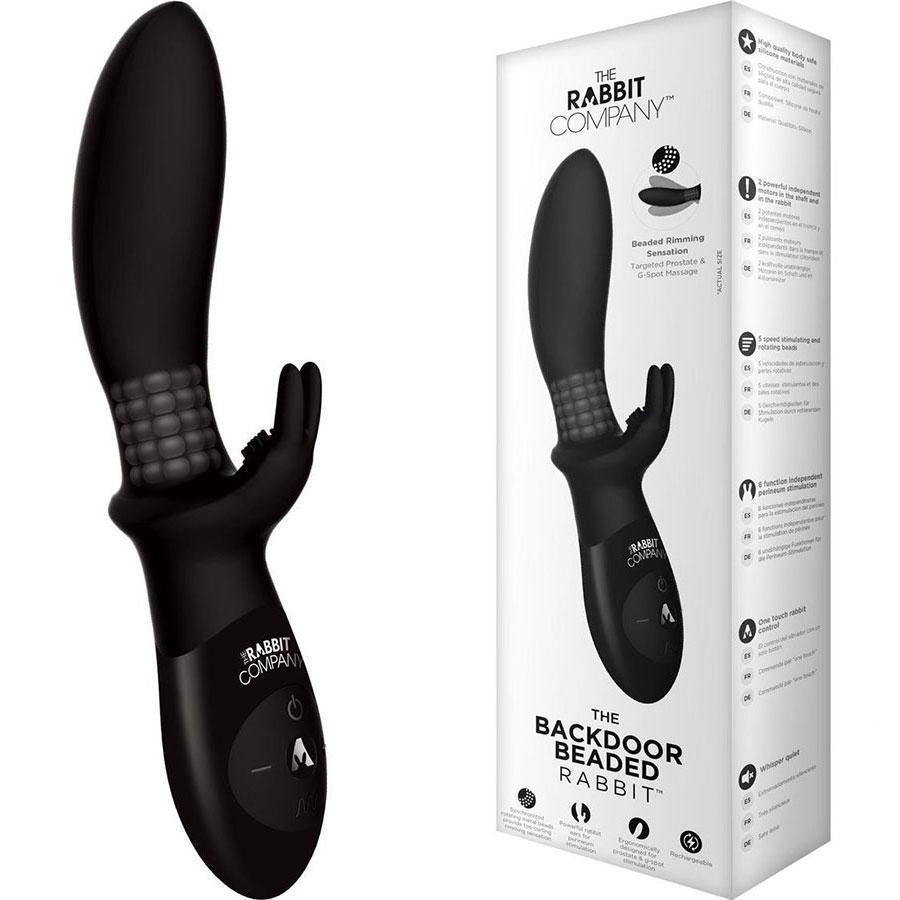 The Beaded Back Door Rabbit Prostate Massager & Anal Vibrator Black、mySite、bottomscart
