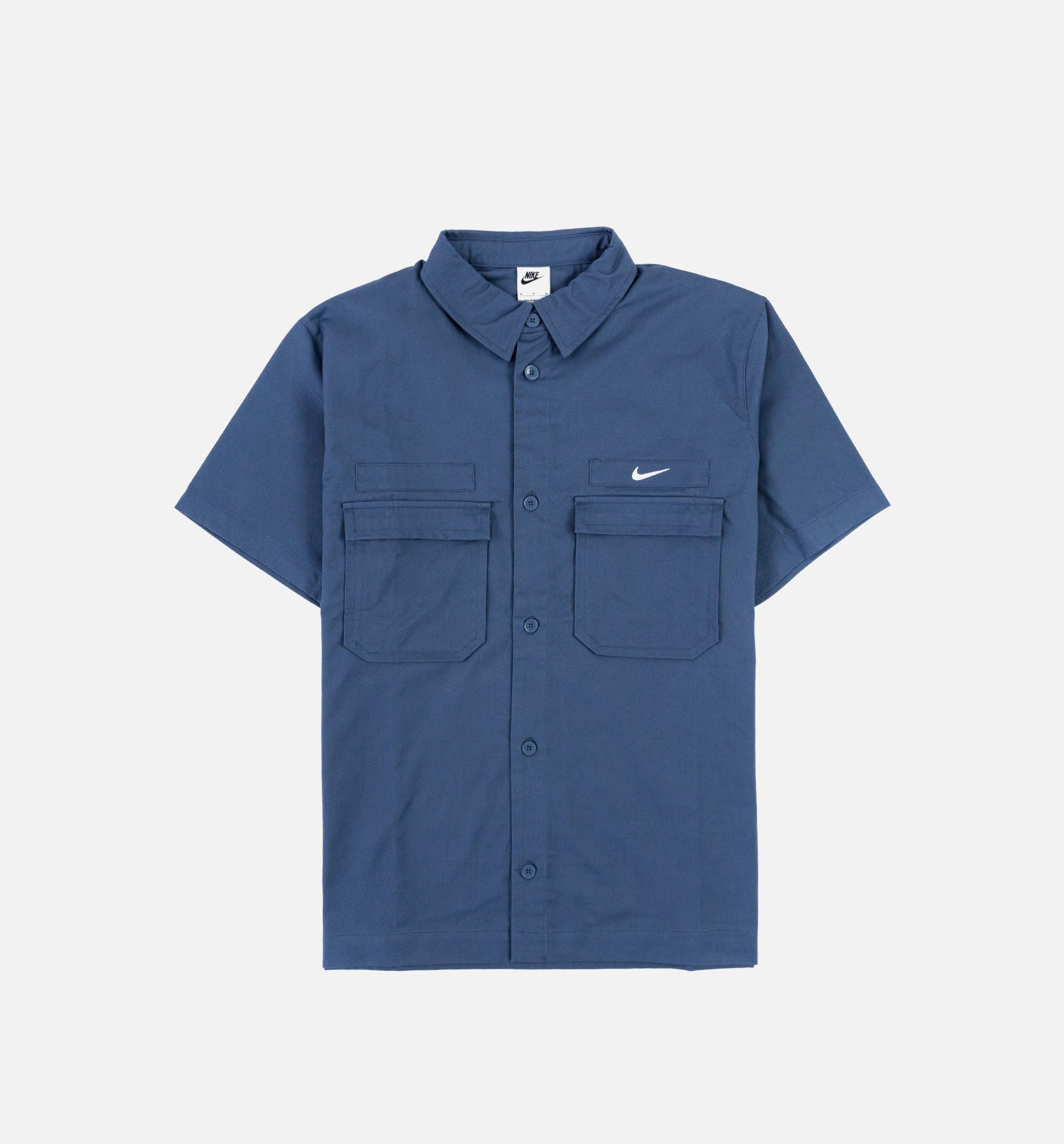 Woven Military Button Down Mens Short Sleeve Shirt - Blue、mySite、dreamappss