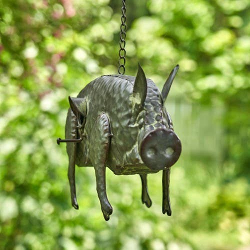 Galvanized Pig Bird House Patio Decor、mySite、g9winljtr