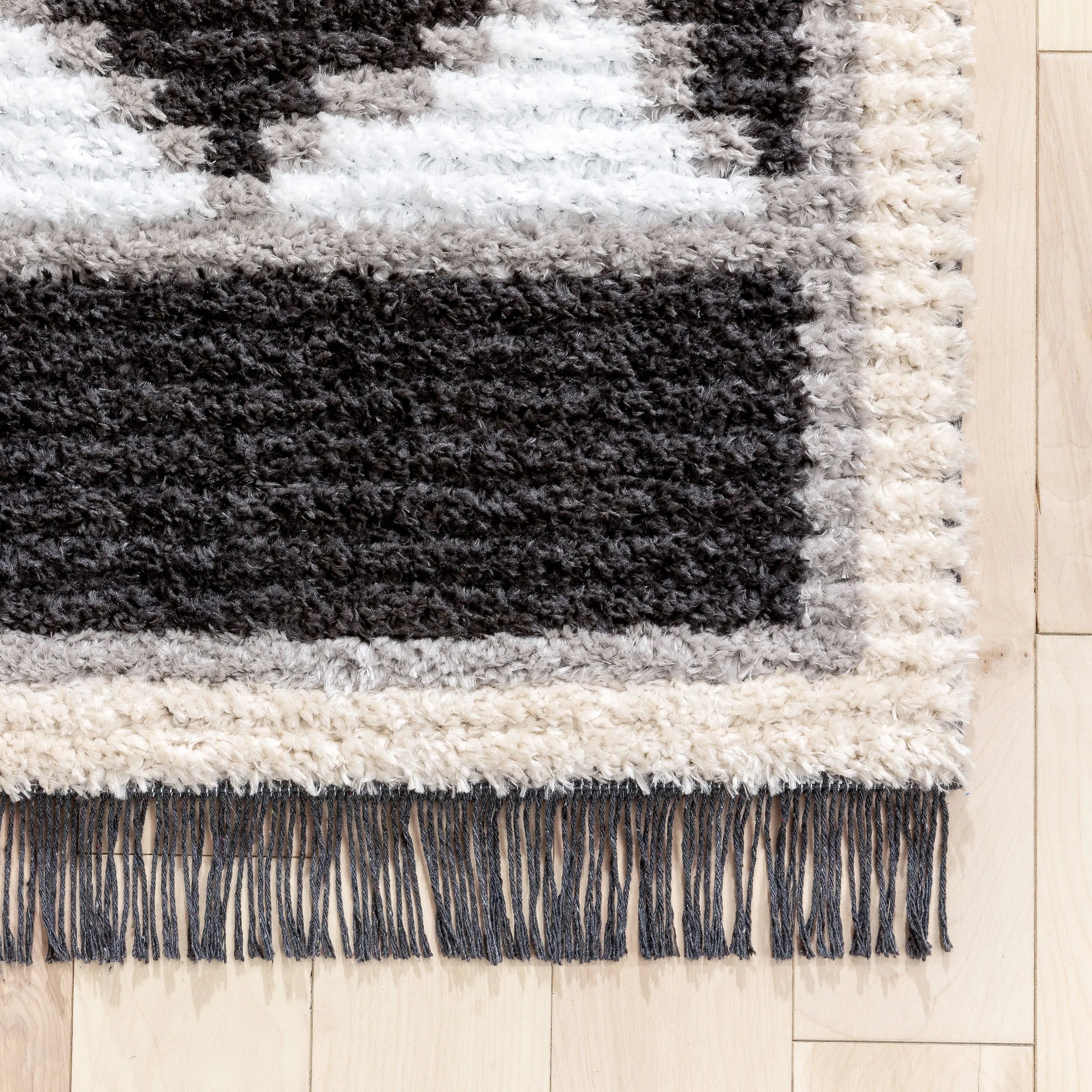 Una Moroccan Diamond Medallion Pattern Grey High-Low Textured Pile Rug、mySite、gigharbornorthrealestate