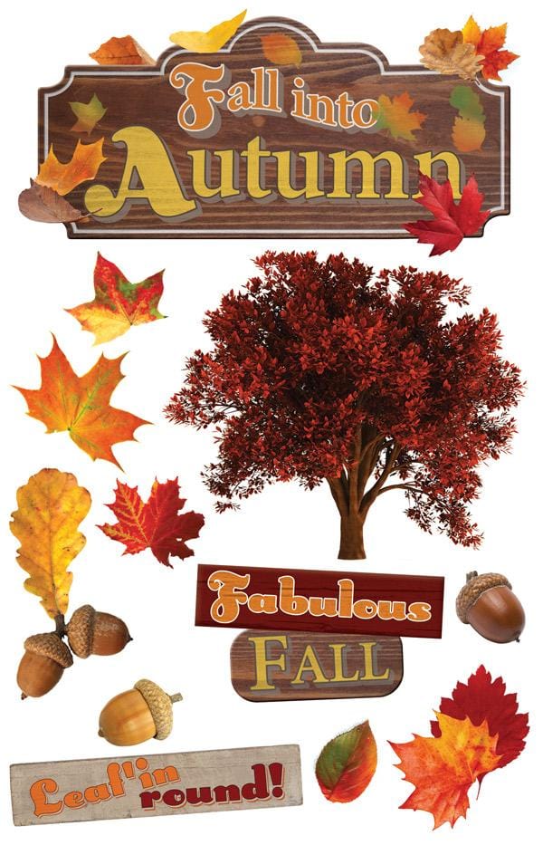 Scrapbook Stickers - 3D Fall into Autumn、mySite、ghnorth