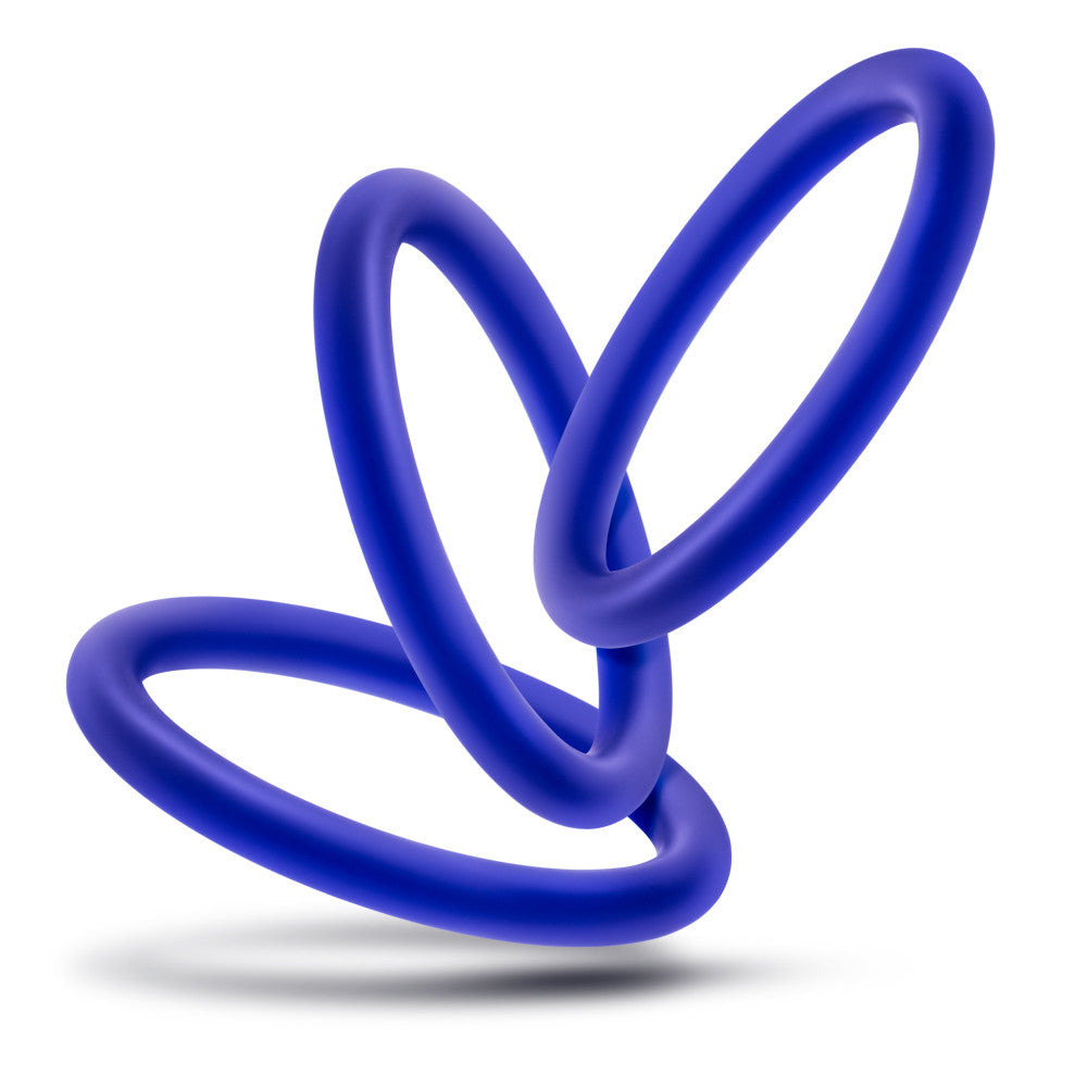 Performance By Blush® | VS1: Glow In The Dark Indigo Medium Penis Rings (3-Pack) - Made with Puria™ Silicone、mySite、bottomscart
