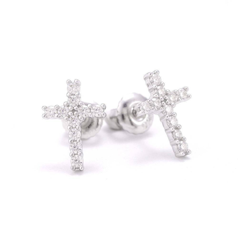Mini Cross Moissanite Earrings 14K Gold、mySite、hinf8tx79