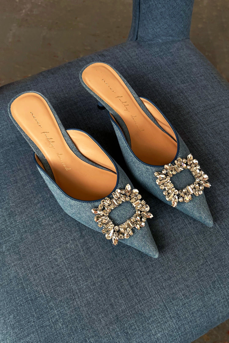 Embellished Denim City Mules、mySite、solidvoid