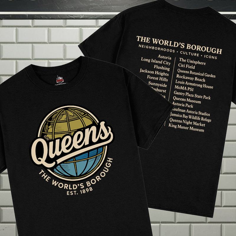 The World's Borough QUEENS T-Shirt (S-4XL)、mySite、vikingsvslions