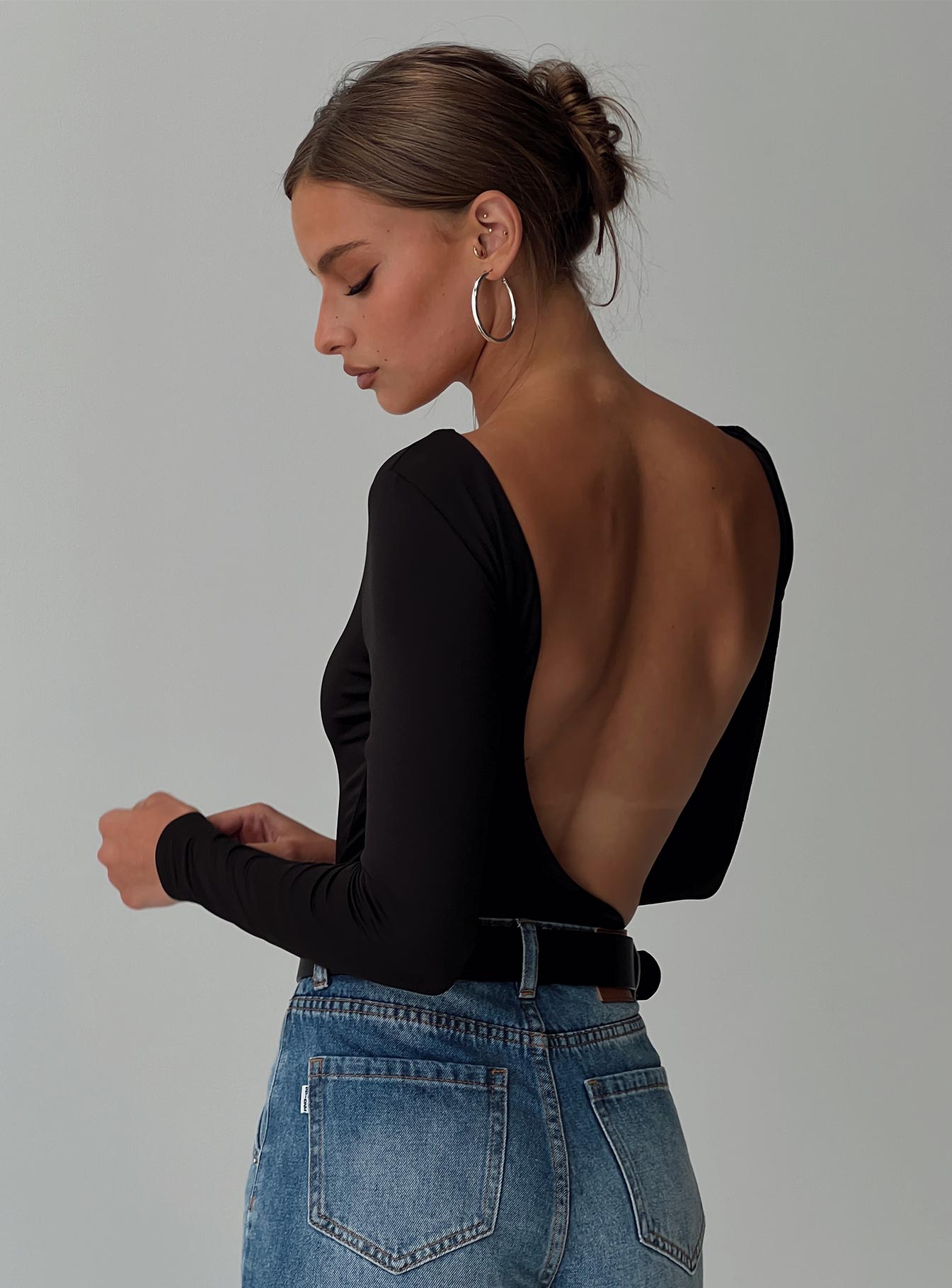 Look This Good Backless Bodysuit Black、mySite、solidvoid