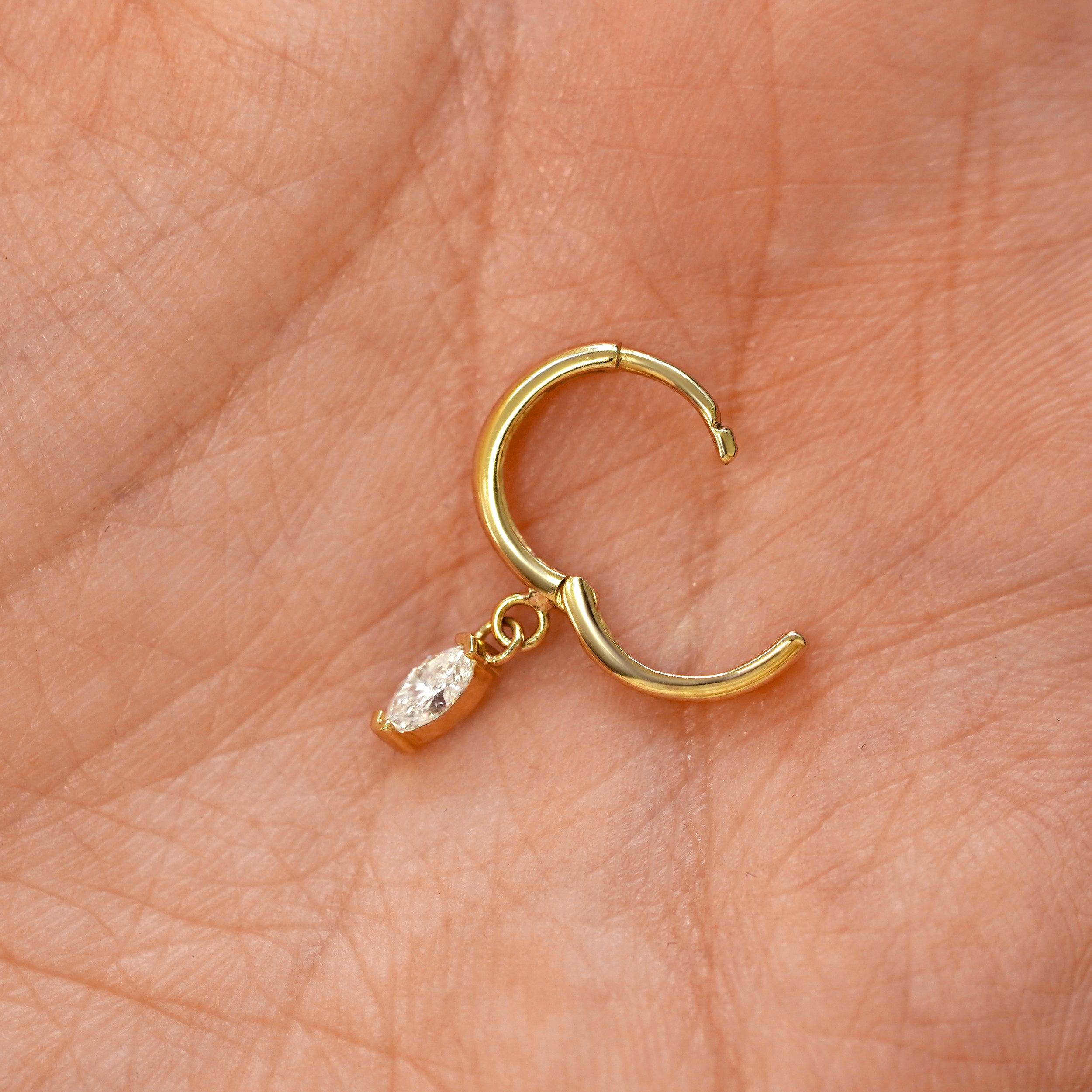 Marquise Lab Diamond Dangle Hoop、mySite、hinf8tx79