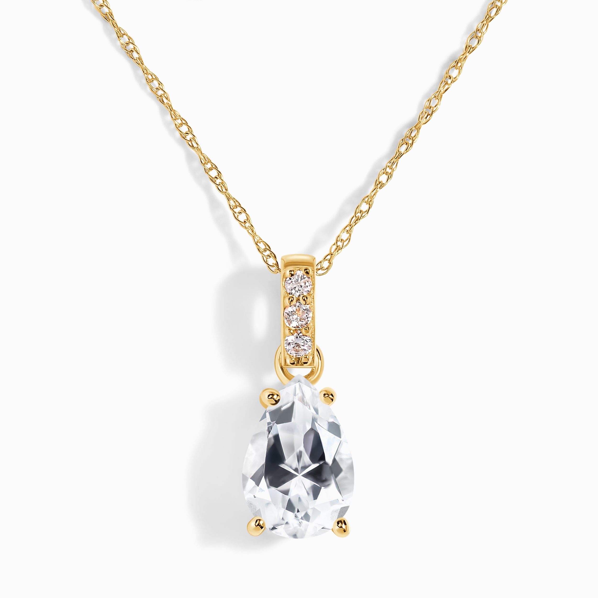 White Topaz Diamond Necklace Sway - April Birthstone、mySite、hinf8tx79