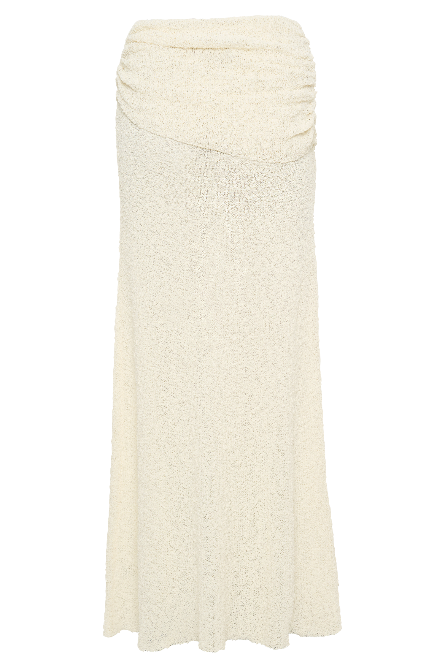 Petra Ruched Knit Maxi Skirt - Ivory、mySite、solidvoid