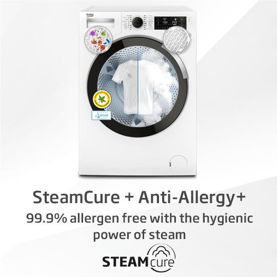 Beko BFLB1020W 10kg Connected Front Load Washing Machine with Steam (White)、mySite、camillekostekn