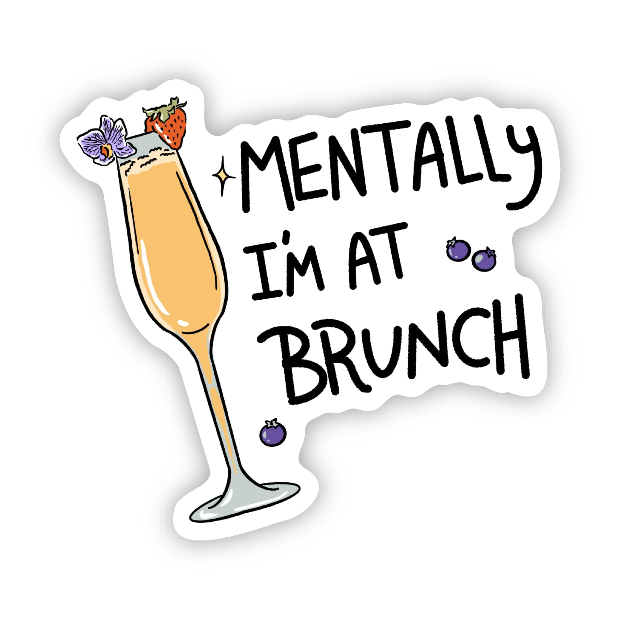  Mentally I'm at brunch Funny Cocktail Brunch Sticker、mySite、ghnorth
