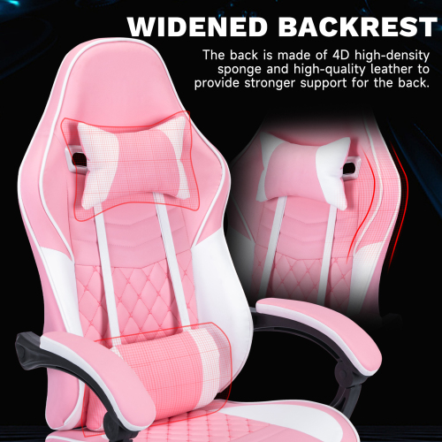 Ergonomic Video Gamer Chairs,Computer Gaming Chairs with Massage Lumbar Support and footrest,Racing Style Computer Chair Adjustable Headrest for Adults,GREEN、、casual