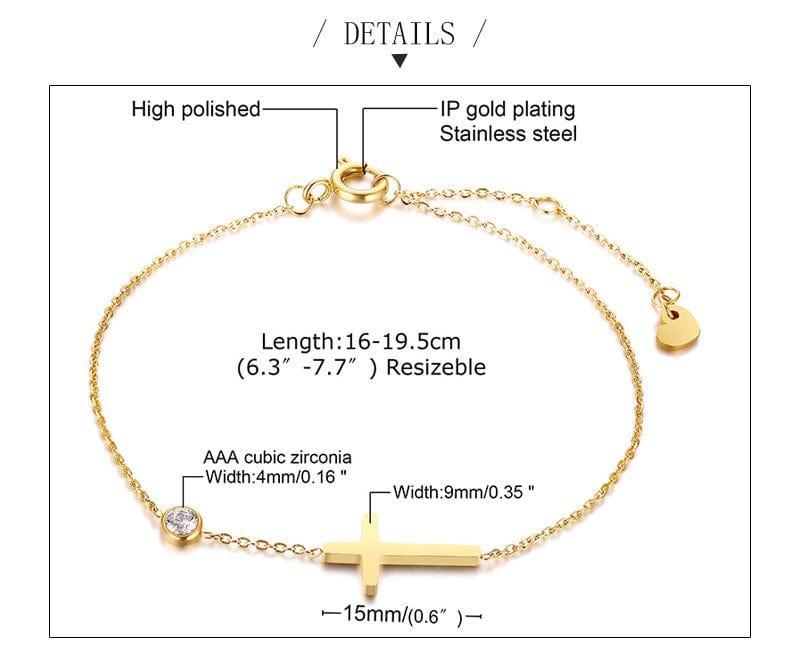 Dainty Cross Bracelet、mySite、g9winljtr