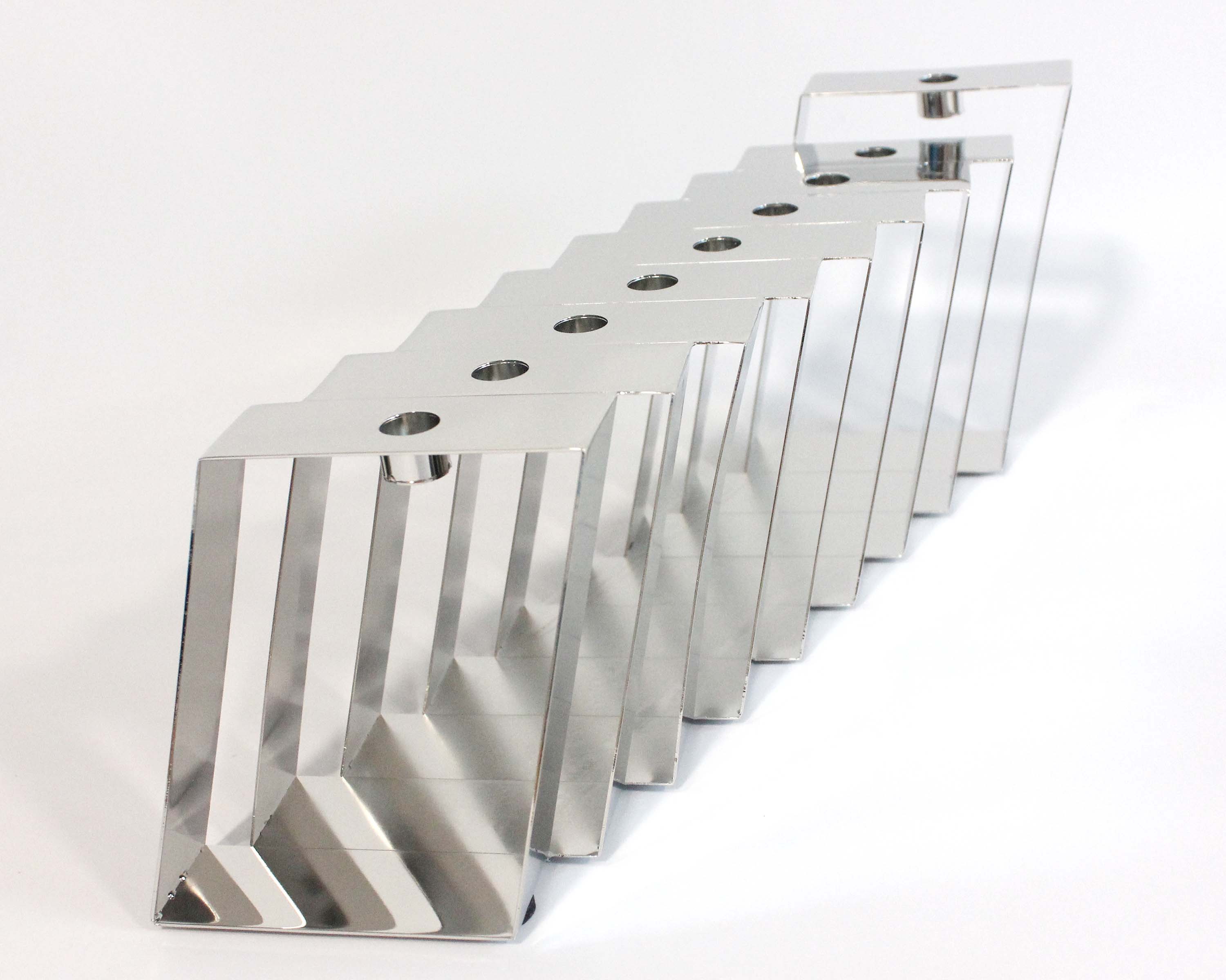 Modern Silver Coated Menorah - Oil or Wax Candles、mySite、topwebapps